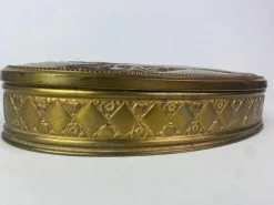 Pamono Brass Jewelry Box in Style of Dagobert Peche and Wiener Werkstätte, 1890s><noscript><img width=