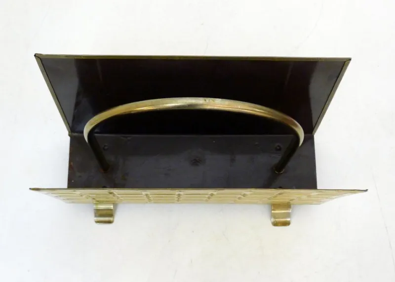 Pamono Brass Magazine Rack attributed to Peerage Brass, England, 1960s> Magazine Racks