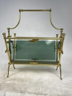 Pamono Brass Magazine Rack, 1960s><noscript><img width=