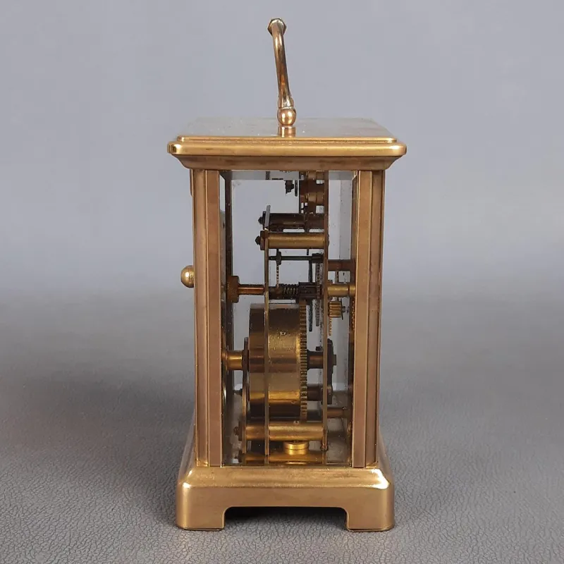 Pamono Brass Mechanical Carriage Clock from Bayard Paris, Duverdrey & Bloquel, 1940s> Clocks