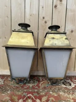 Outlet Pamono Brass Outdoor Lanterns, Set of 2