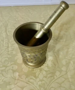 Best Pamono Brass Pestle and Mortar, 1890s, Set of 2
