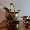 Pamono Brass Planters, 1950s-1960s, Set of 4> Planters And Jardiniere