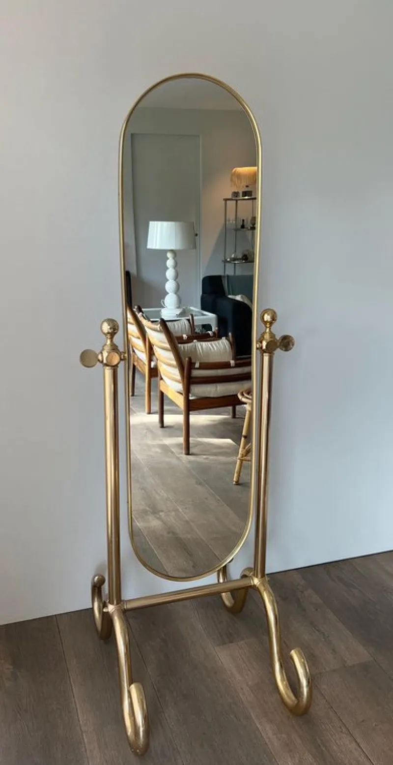 Sale Pamono Brass Psyche Mirror