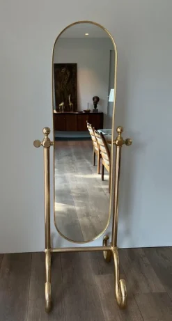Sale Pamono Brass Psyche Mirror