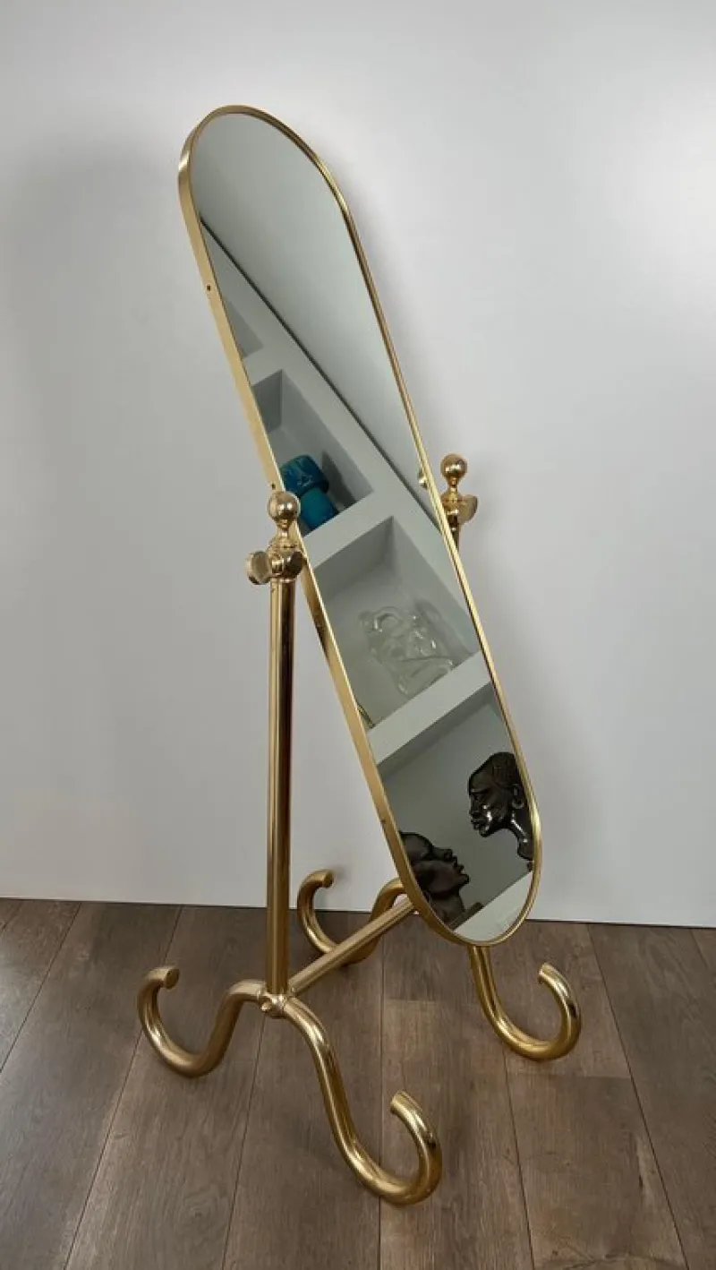 Sale Pamono Brass Psyche Mirror