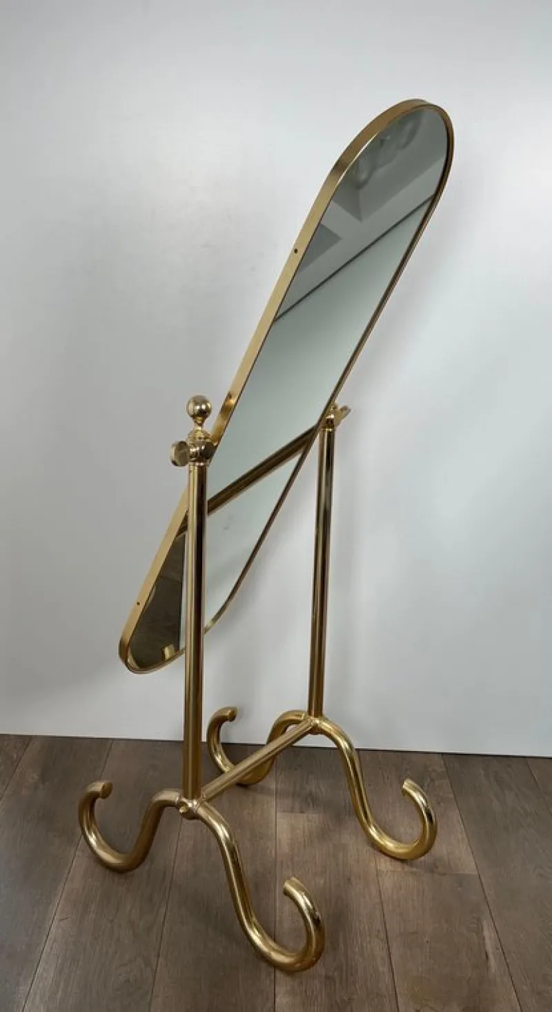 Sale Pamono Brass Psyche Mirror