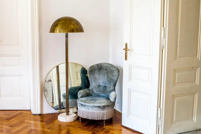 Clearance Pamono Brass Sculpted Art Deco Floor Lamp by Brajak Vitberg