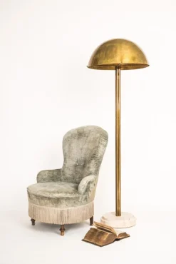 Clearance Pamono Brass Sculpted Art Deco Floor Lamp by Brajak Vitberg