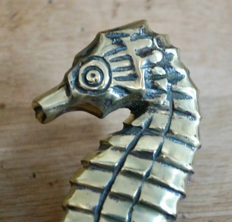 Pamono Brass Seahorse Door Knocker, 1905> Architectural Elements