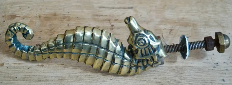 Pamono Brass Seahorse Door Knocker, 1905> Architectural Elements