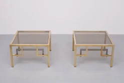 Sale Pamono Brass Square Side Tables from Belgo Chrome, 1970s, Set of 2