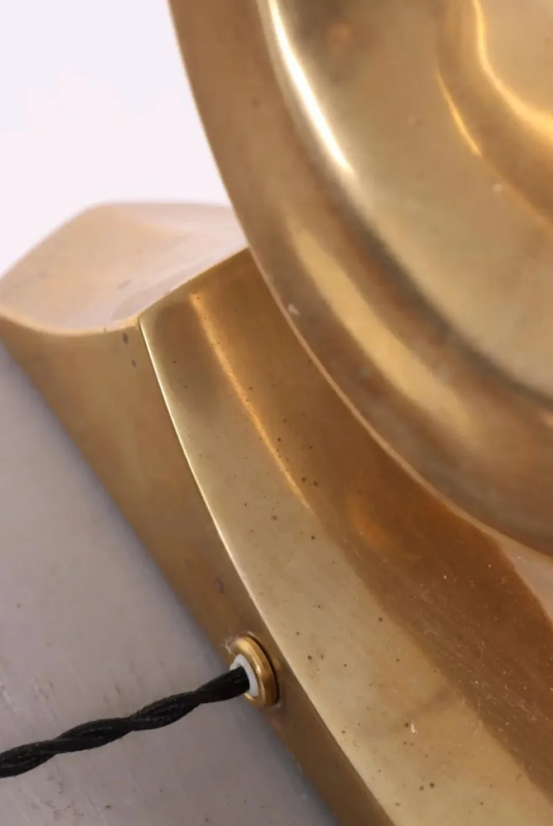 Pamono Brass Table Lamp with New Fabric Shade, Denmark, 1970s> Table Lamps