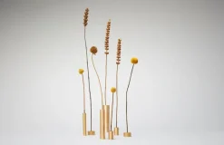 Pamono Brass Vases for Dried Flowers by Alvaro Catalán De Ocón, Set of 8> Tabletop