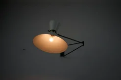 Pamono Brass Wall Lamp by Rene Mathieu for Maison Lunel, 1960s><noscript><img width=