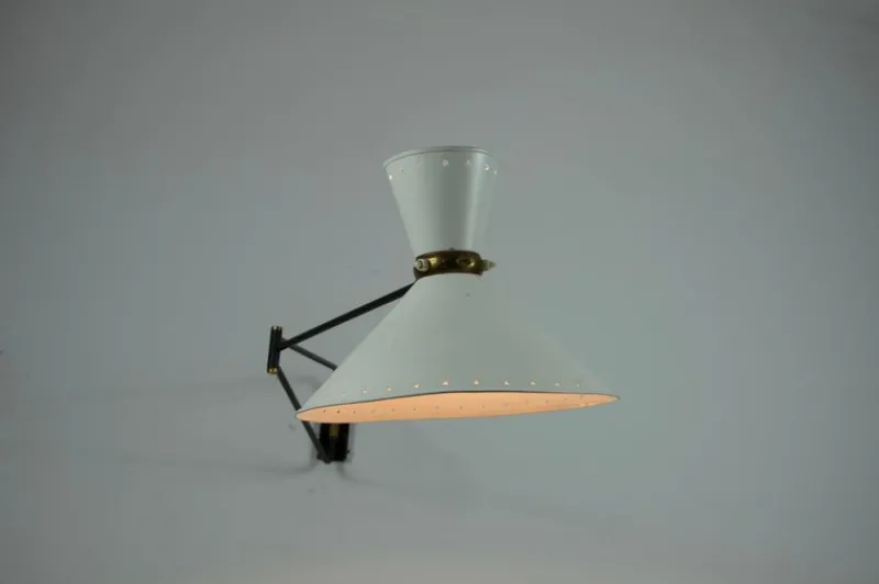 Pamono Brass Wall Lamp by Rene Mathieu for Maison Lunel, 1960s> Wall Lights & Sconces