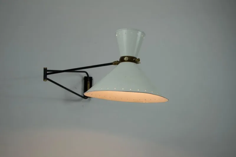 Pamono Brass Wall Lamp by Rene Mathieu for Maison Lunel, 1960s> Wall Lights & Sconces