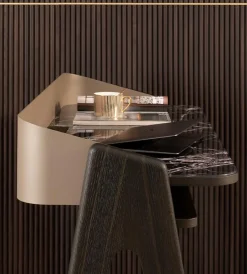 Pamono Bravero Laguna Oak and Breccia Imperiale Glass Desk by Morica Design><noscript><img width=