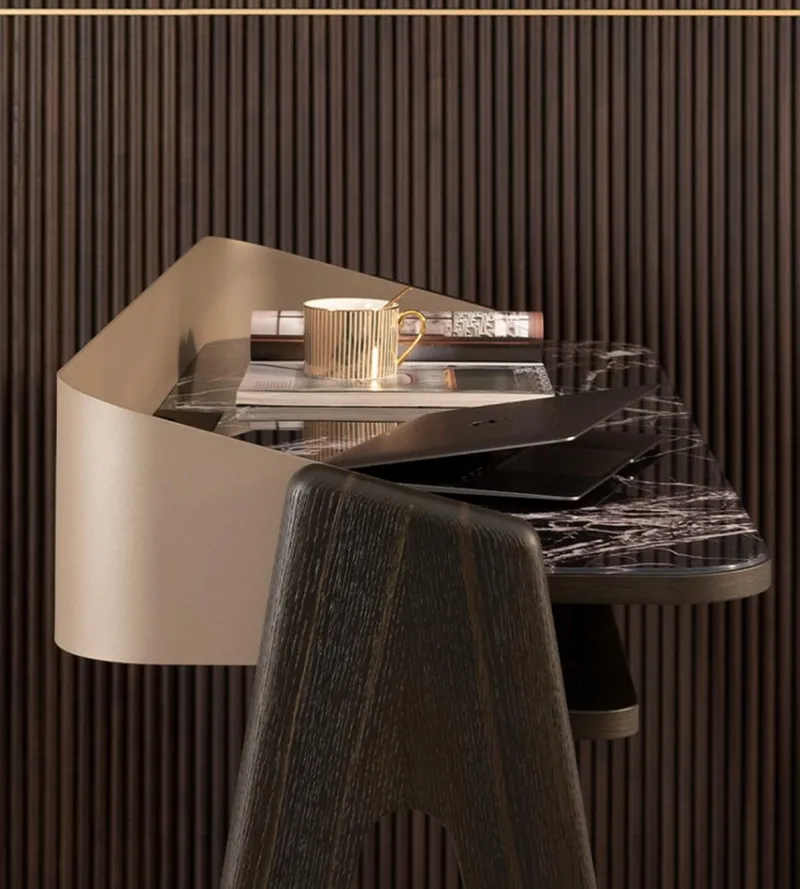 Pamono Bravero Laguna Oak and Breccia Imperiale Glass Desk by Morica Design> Tables|Desks
