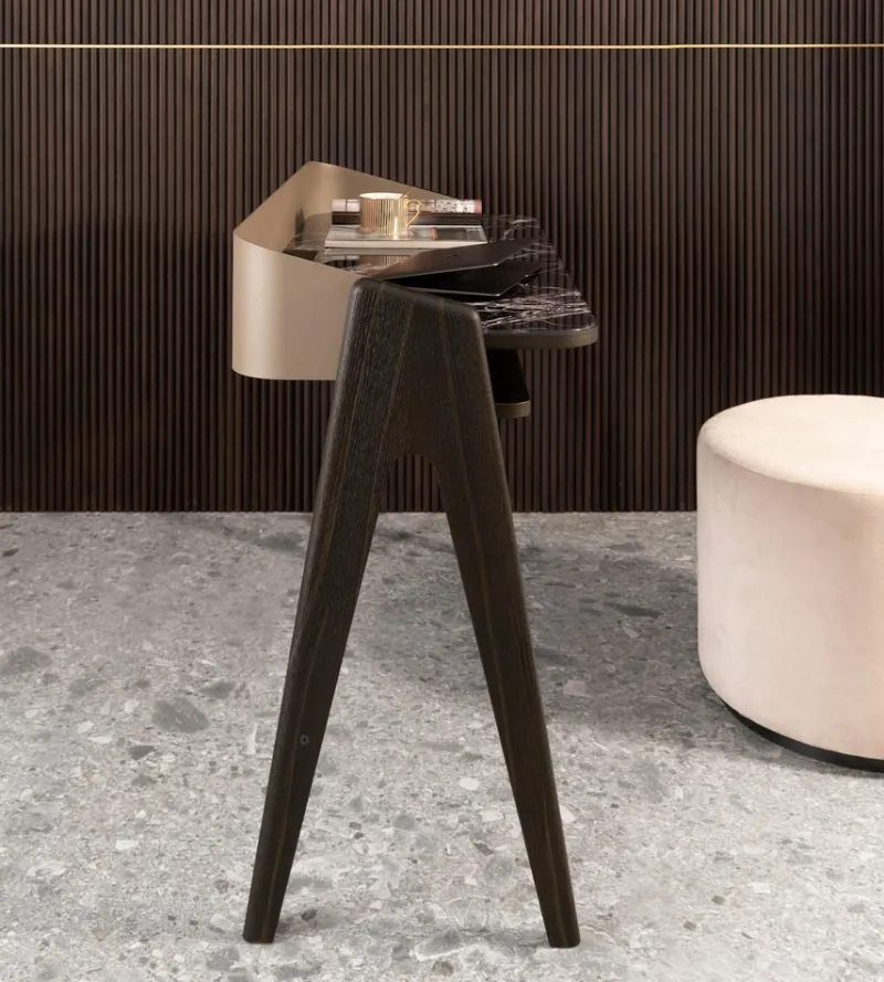 Pamono Bravero Laguna Oak and Breccia Imperiale Glass Desk by Morica Design> Tables|Desks