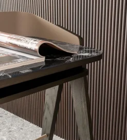 Pamono Bravero Laguna Oak and Breccia Imperiale Glass Desk by Morica Design><noscript><img width=