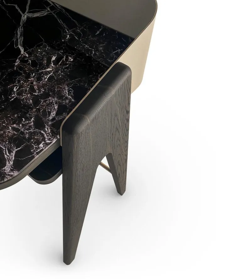 Pamono Bravero Laguna Oak and Breccia Imperiale Glass Desk by Morica Design> Tables|Desks