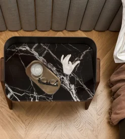 Pamono Bravero Walnut and Breccia Imperiale Glass Nightstand by Morica Design><noscript><img width=
