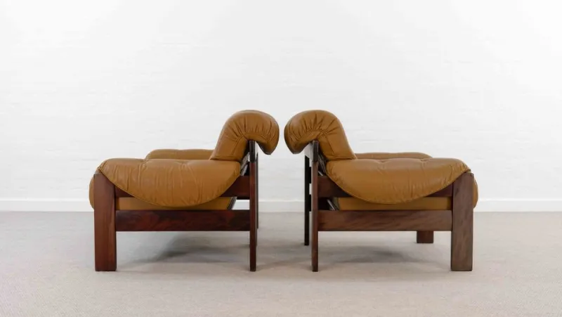 Outlet Pamono Brazilian Style Leather Seating Group, Set of 2