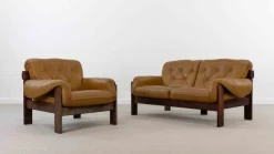 Outlet Pamono Brazilian Style Leather Seating Group, Set of 2