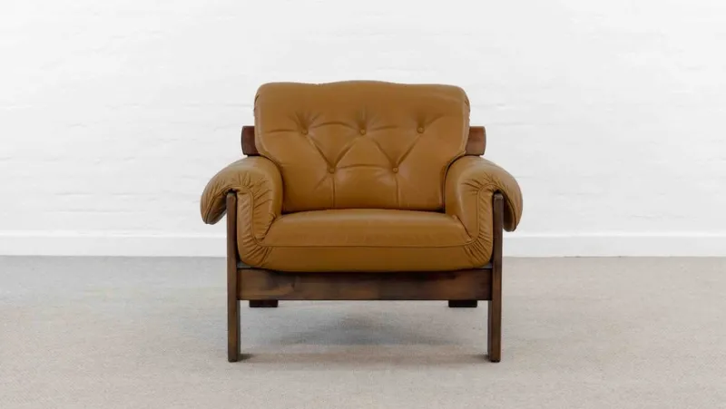 Outlet Pamono Brazilian Style Leather Seating Group, Set of 2