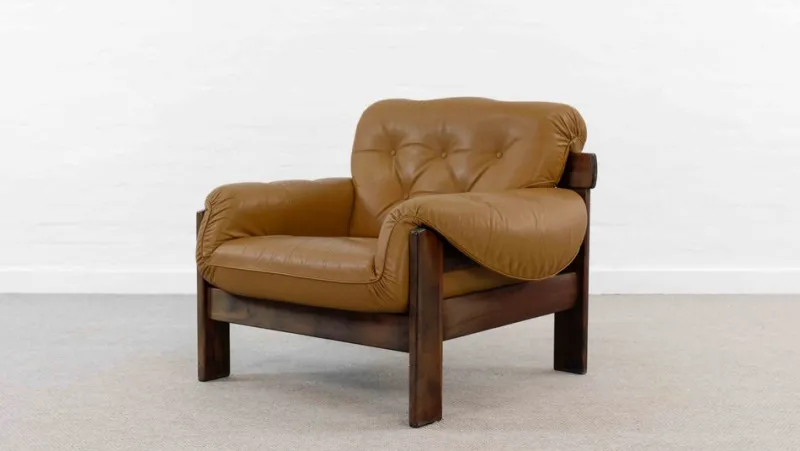 Outlet Pamono Brazilian Style Leather Seating Group, Set of 2