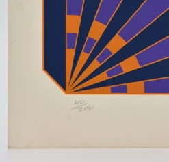 Pamono Brian Rice, Pop Art Screen Print, Geometric Radio, 1969><noscript><img width=