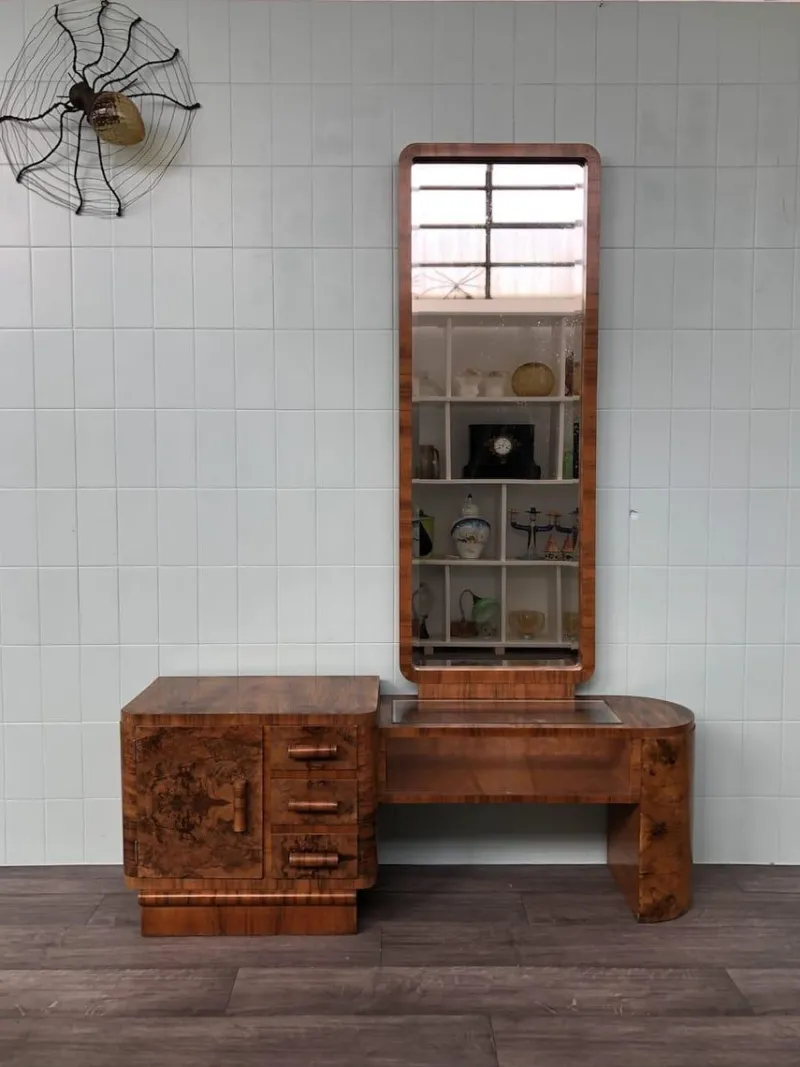 Pamono Briar Bedroom Makeup Cabinet with Mirror, 1930s> Dressing Tables