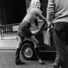 Pamono Brigitte Bardot Mini Car Mini Skirt Silver Gelatin Resin Print Framed in White by Michael Webb> Mid-Century