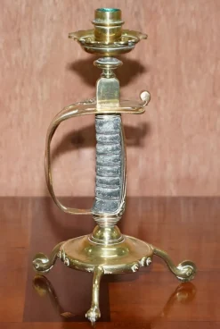 Pamono British Army Sword Handle Candlesticks from Benham & Froud VR, 1905, Set of 2><noscript><img width=