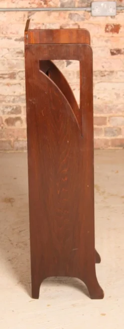Pamono British Glasgow School Arts & Crafts Mahogany Magazine Rack, Early 20th Century><noscript><img width=