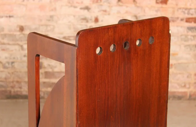 Pamono British Glasgow School Arts & Crafts Mahogany Magazine Rack, Early 20th Century> Magazine Racks