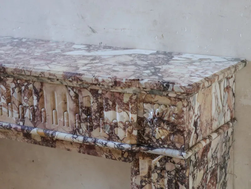 Pamono Brocatelle Marble Fireplace in Soft Pink, Peach, and Powder Tones> Fireplaces And Mantels