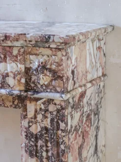 Pamono Brocatelle Marble Fireplace in Soft Pink, Peach, and Powder Tones><noscript><img width=
