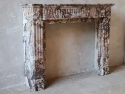 Pamono Brocatelle Marble Fireplace in Soft Pink, Peach, and Powder Tones><noscript><img width=