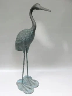 Pamono Bronze & Green Patinated Crane Sculptures, 1970s, Set of 2><noscript><img width=