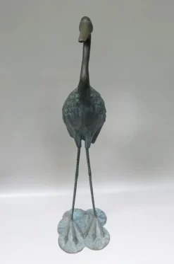 Pamono Bronze & Green Patinated Crane Sculptures, 1970s, Set of 2><noscript><img width=
