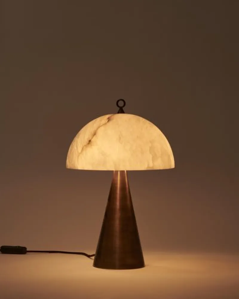 Clearance Pamono Bronze and Alabaster Fungotto Table Lamp by Matlight Milano