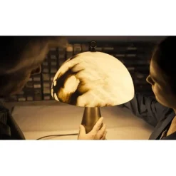 Clearance Pamono Bronze and Alabaster Fungotto Table Lamp by Matlight Milano
