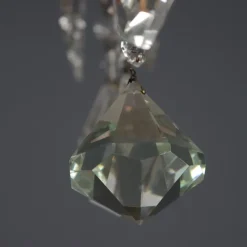 Pamono Bronze and Crystal Chandelier><noscript><img width=
