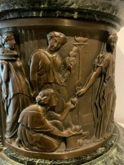 Pamono Bronze and Marble Clock by J. Feuchere for Gauthier, 19th Century><noscript><img width=