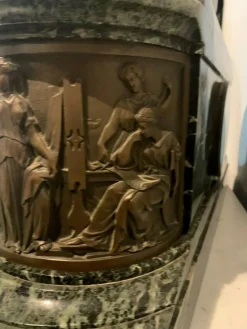Pamono Bronze and Marble Clock by J. Feuchere for Gauthier, 19th Century><noscript><img width=