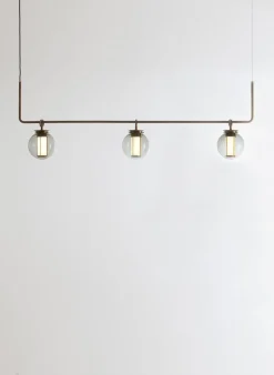 Pamono Bronze and Transparent Glass Bai T Pendant II by Parachilna><noscript><img width=