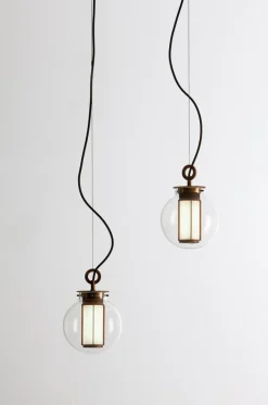 Pamono Bronze and Transparent Glass Bai T Pendant II by Parachilna><noscript><img width=