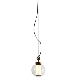 Pamono Bronze and Transparent Glass Bai T Di Di Pendant Lamp by Parachilna> Ceiling Lights